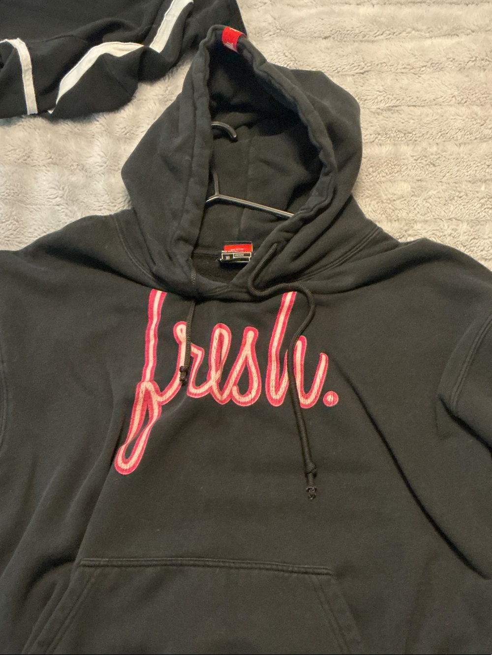 Black Hoodie with Pink Script Logo